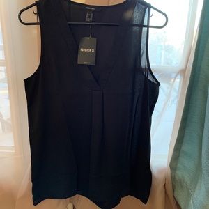 *NWT Forever 21 Black sleeveless blouse*